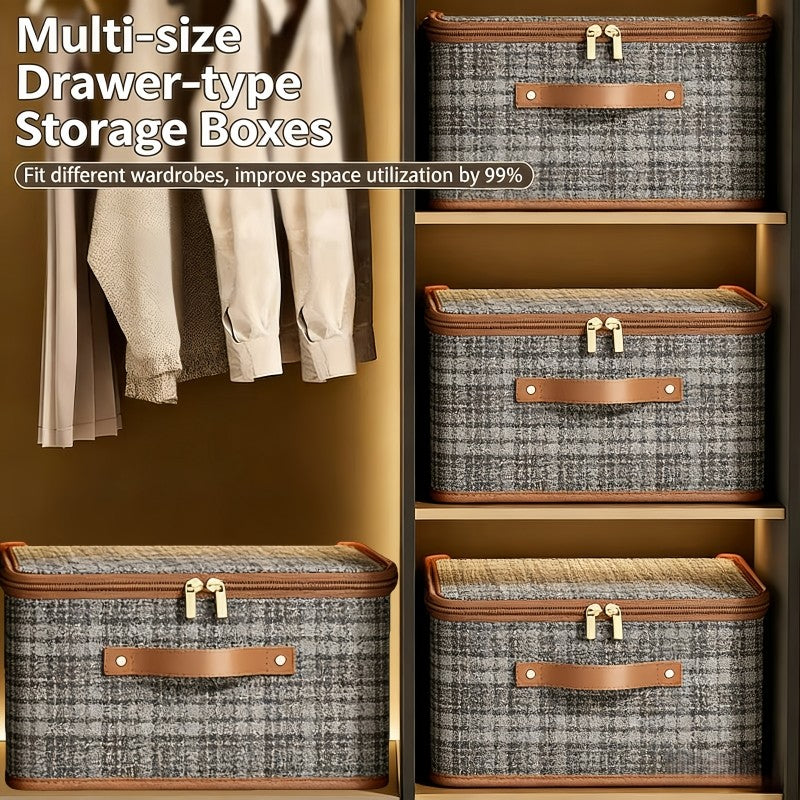 Large Capacity Storage Box with Lid Foldable Thicken Clothes Storage Box Underwear Storage Box Blanket Storage Closet Organizer