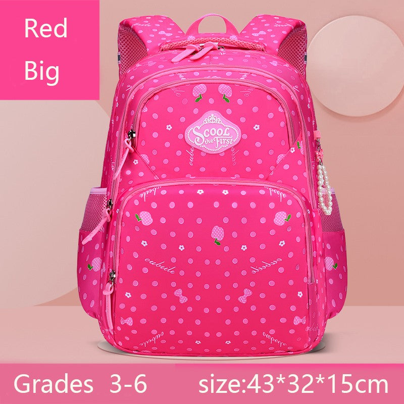Orthopedic Primary Kid Backpack School Bags for Girls Fruit Flower Color Grades 1-3-6 Children's Backpack Teen Rucksack Mochila
