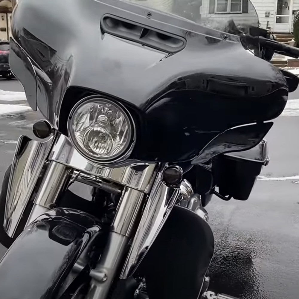 Motorcycle Chrome Front Fork Mount Wind Deflectors Windscreen Fairing For Harley Touring Road King Street Glide CVO 1995-2021 19