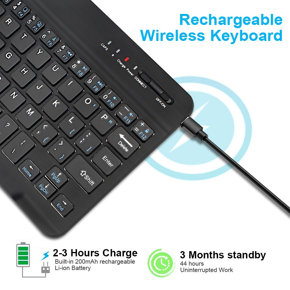 Bluetooth Keyboard Mini Keyboard 200mAh Rechargeable Silent Keyboard Wireless Gaming Keyboard for Laptop Tablet Mac OS Windows
