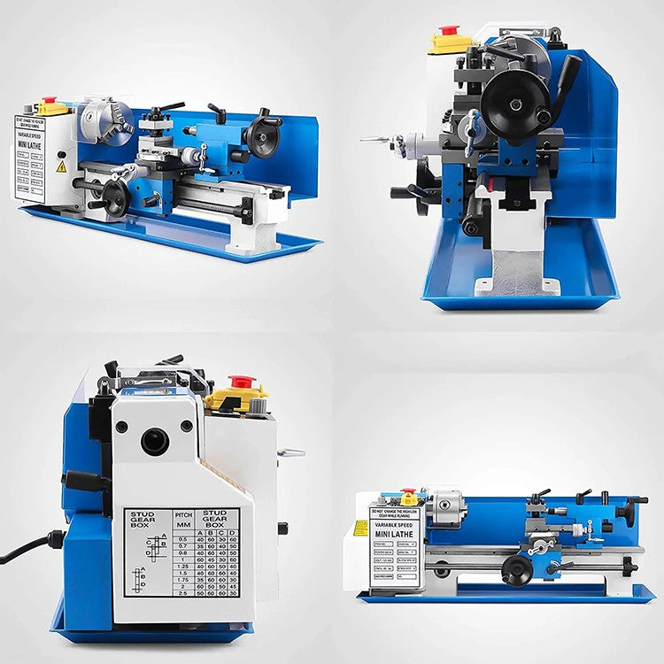 0-2500 RPM CJ0618 Mini Metal Lathe Machine Variable Speed Bench Top Benchtop Mini Lathe Multi-functional Metal Precision Machine