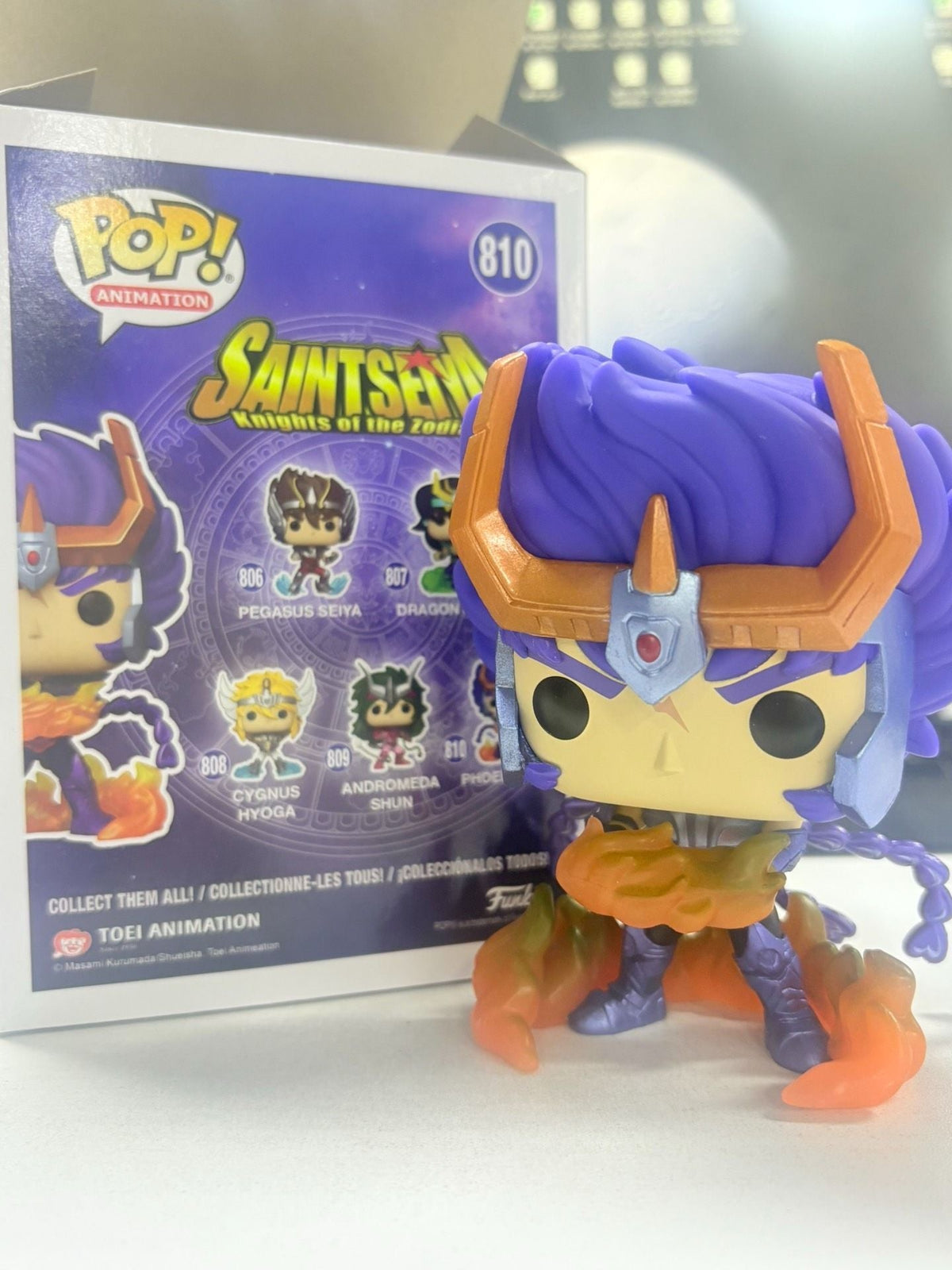 Funko Pop Saint Seiya Action Figure Cygnus Hyoga #808 Dragon Shiryu #807 Andromeda Shun #809 Phoenix Ikki #810 Vinyl Dolls Toys