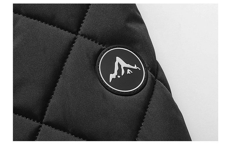 Quilted Jacket Men Autumn Winter Slim Fit Bomber Jacket Men Baseball Collar Cotton Padded Faux Fur Lined Casual Coat for 65-95kg