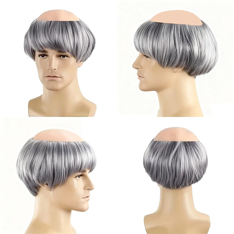 Fun Bald Cosplay Synthetic Hair Monk Wig, Novel Brown, Suitable For Halloween And Christmas-Themed Parties, 6-Inch Bald Wig