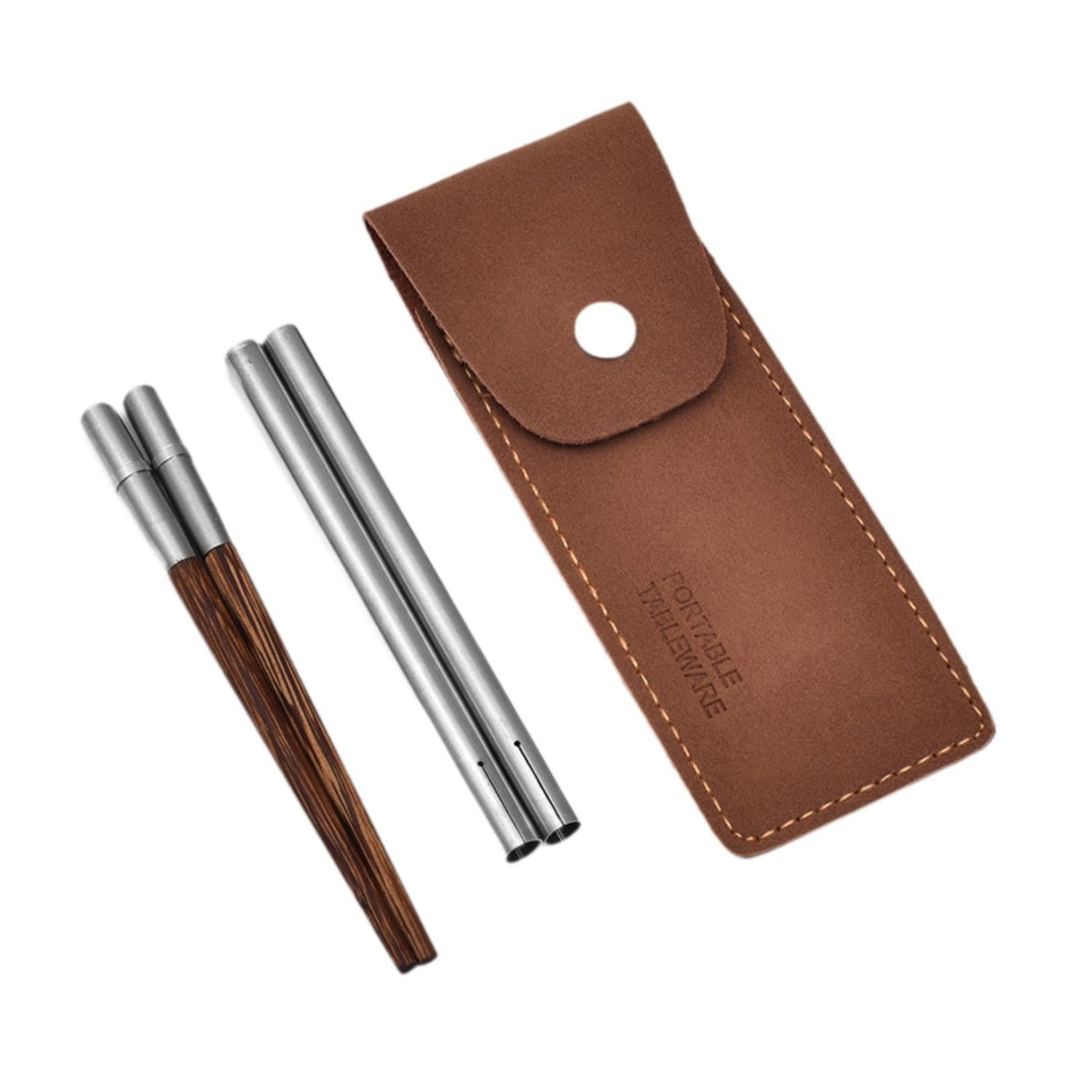 Portable Lightweight Versatile Wooden Chopsticks with Storage Pouch for Outdoor