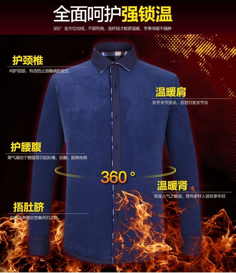 2025 Men's Winter Warm Long Sleeve Plaid Shirts Flannel Fur Lined Thick Formal Shirts Fleece Casual Shirt for Men Dress Shirts