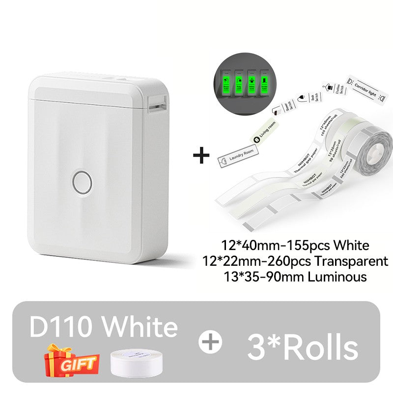 NIIMBOT D110 Upgraded Version Thermal Label Printer Mini Portable Smart Label Maker With Tape for Office Home Kitchen School