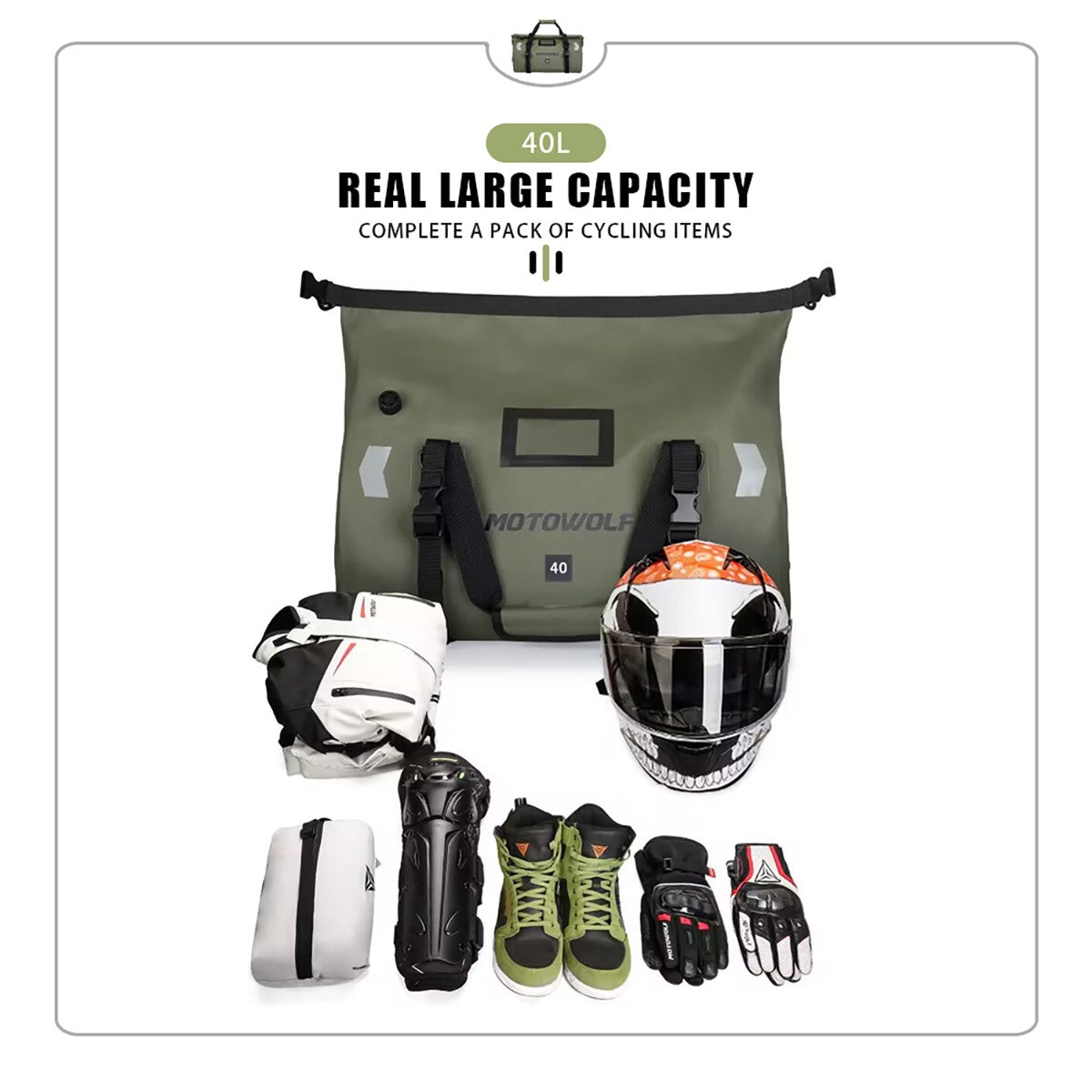 Universal Motorcycle Waterproof Tail Bags Back Seat Bags Cycling Camping Travel Bag Motorbike Scooter Sport Luggage Pack 66L 40L