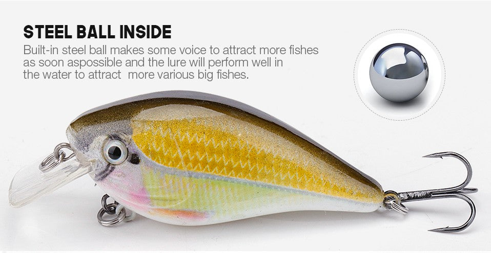 VTAVTA 5cm/7cm Crankbaits Fishing Lure Floating Wobblers for Pike Black Minnow Lures for Fishing Artificial Bait Fishing Tackle