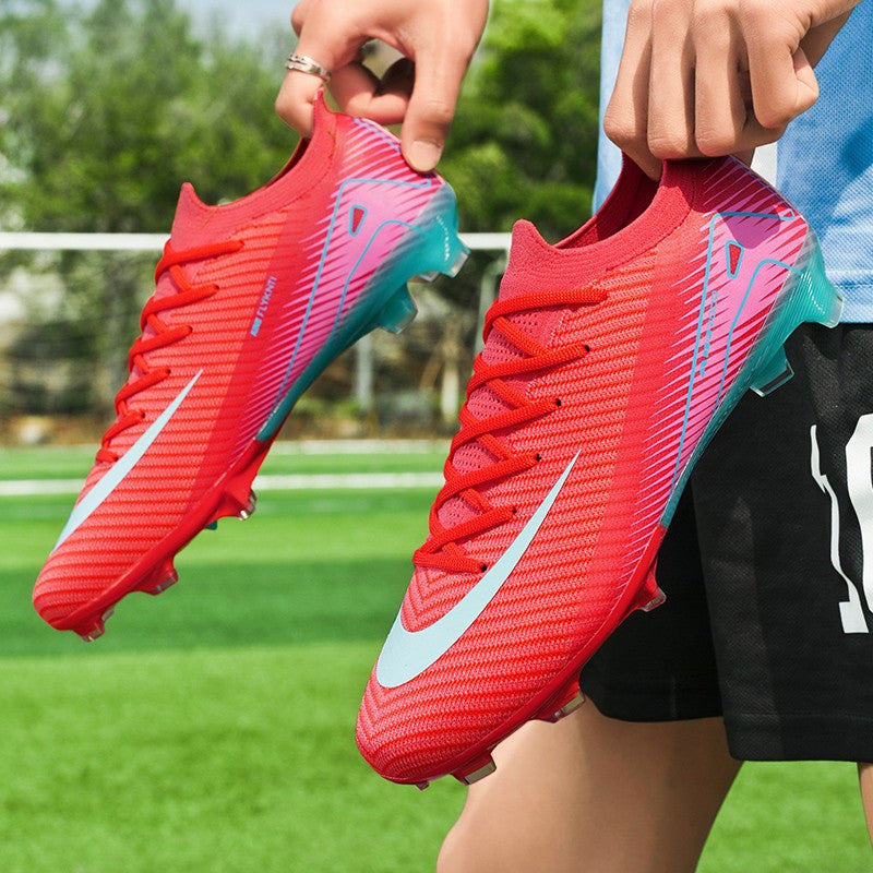 New Men Football Boots Cleats Grass Adult Soccer Shoes Ankle Sport Training Outdoor Ultralight Non-Slip Futsal Comfortable