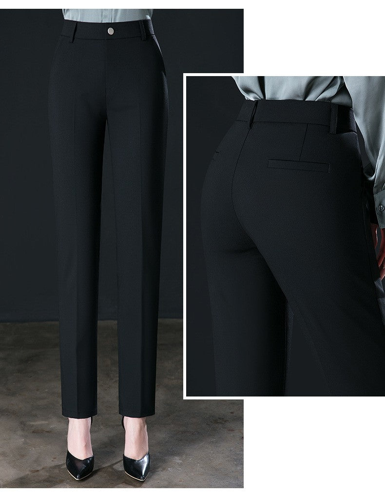 New Autumn Fashion Trousers Women's High Waisted Straight Suit Pants Loose Dress Pants Black Beige Grey Slacks Women Pantalones