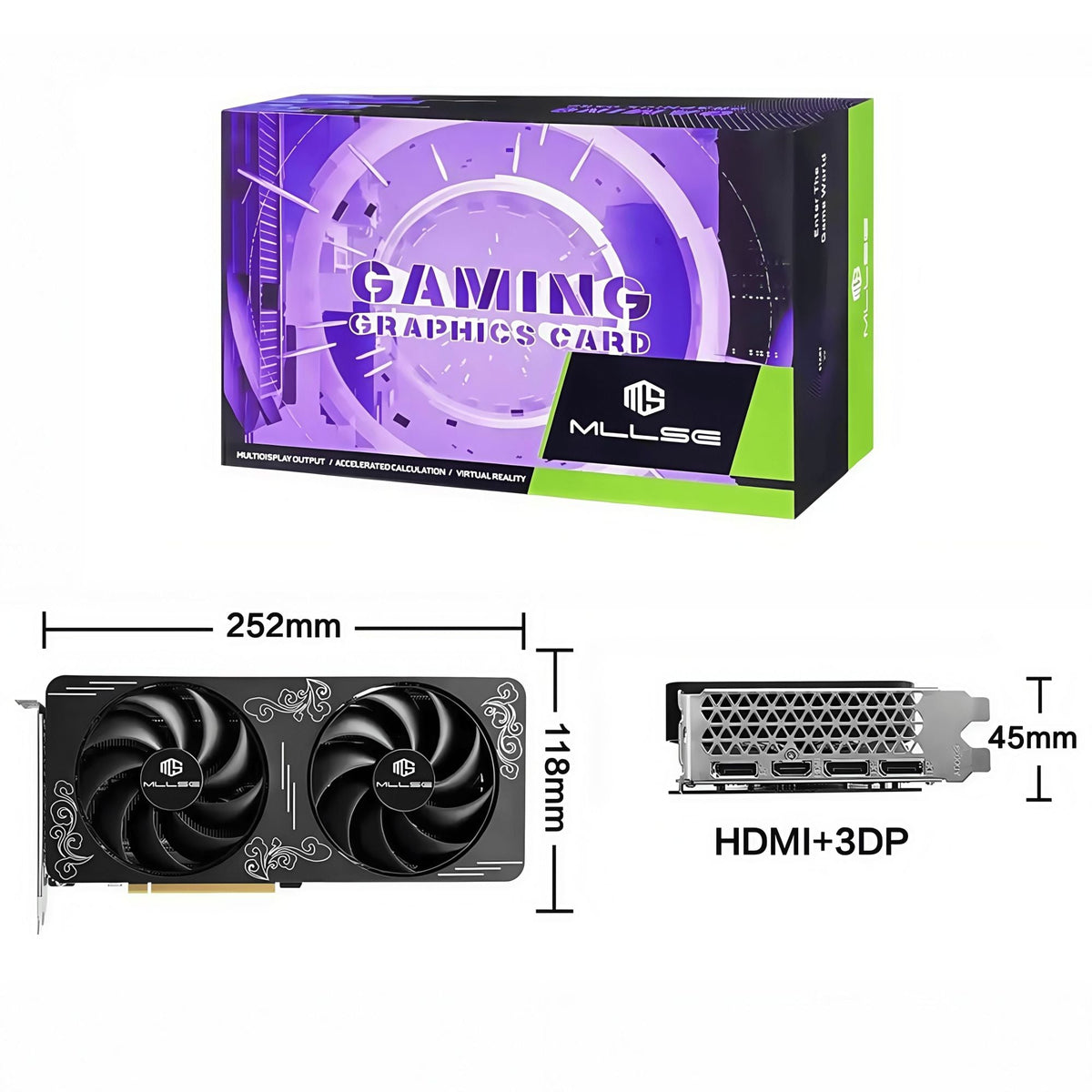 MLLSE AMD Radeon RX 7650 GRE 8GB Graphics Card GDDR6 DP HDMI