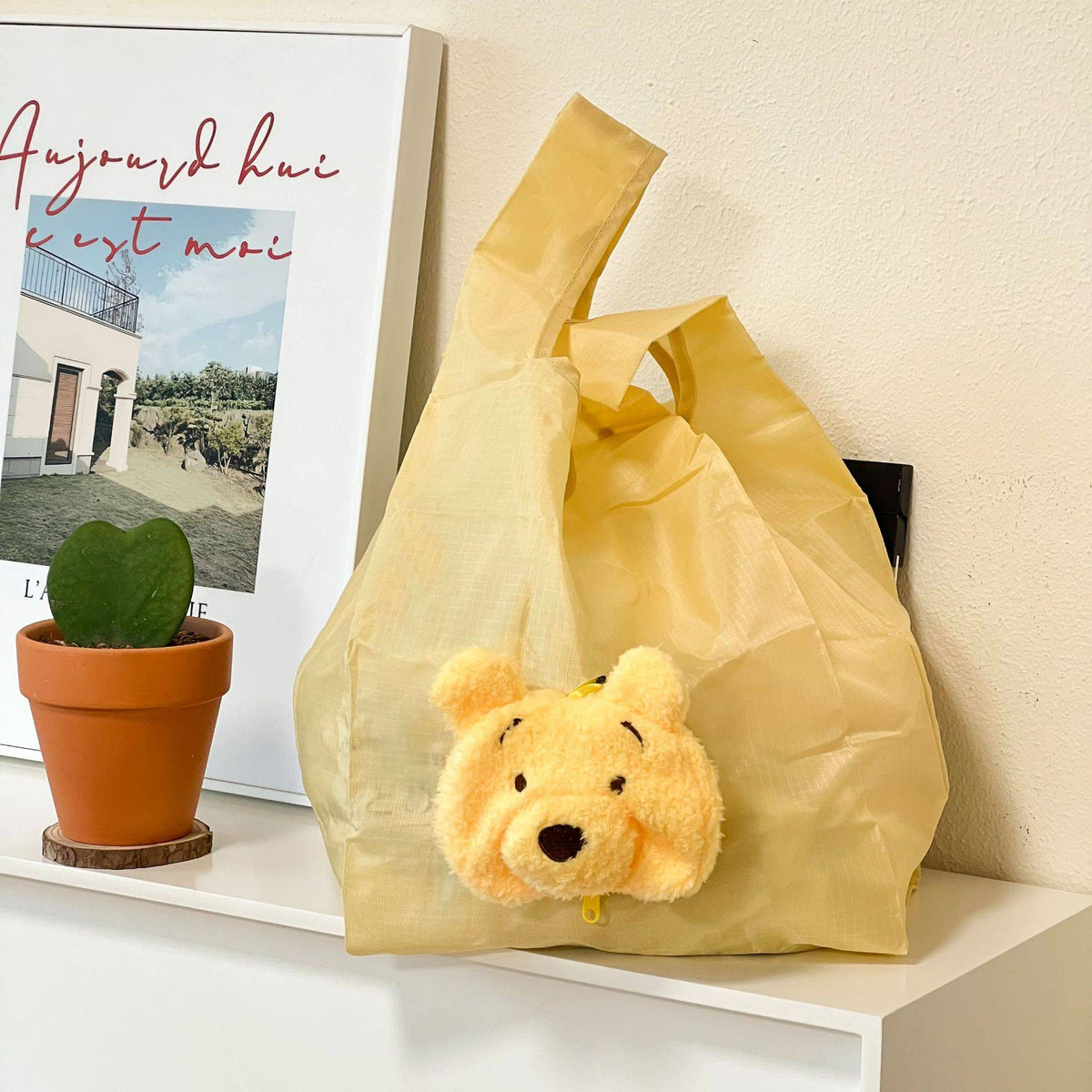 Disney Winnie the Pooh Foldable Shopping Bags Cartoon Cute Environmental Protection Bags for Travel Storage Bag Small Gift