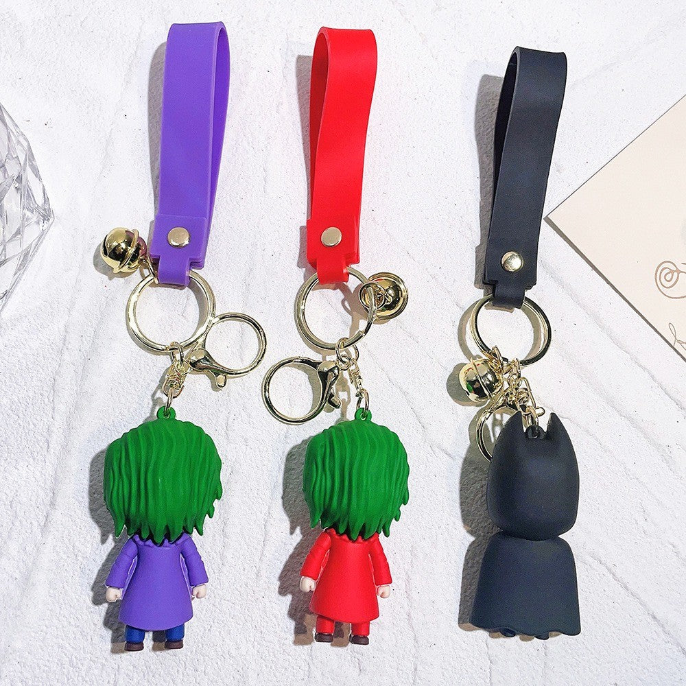 Anime Harley Quinn cartoon Marvel Batman Joker image doll bag keychain cute pendant Wonder Woman car accessories keychain