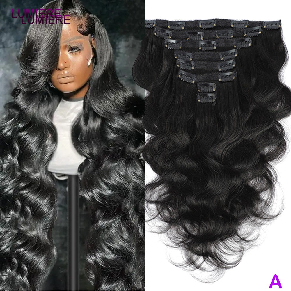Body Wave Human Hair Clip In Extensions 100% Human Hair Extensions Brazilian Virgin Raw Seamless Clip In Hair Weave For Women