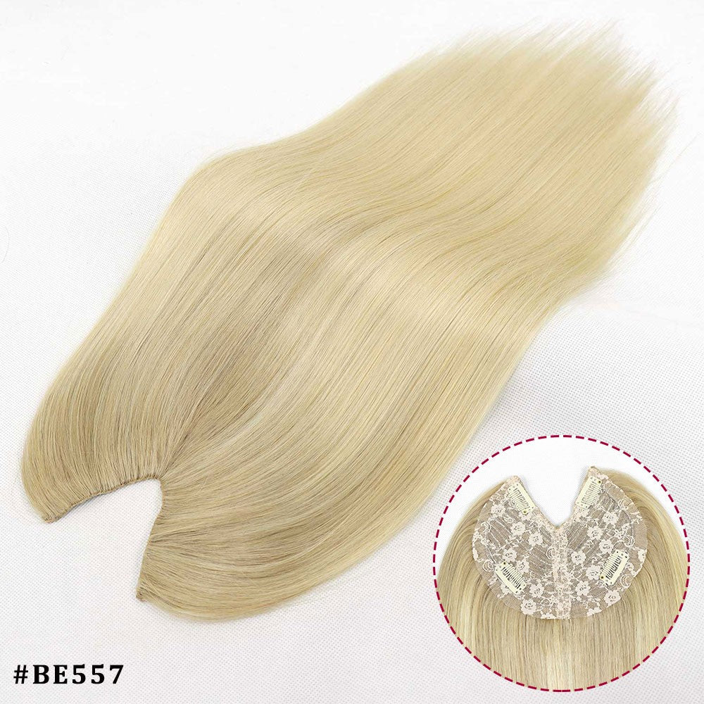 V Shape Clip In Human Hair Extensions Invisible Brown Blonde Highlight Toppers For Women Straight Brazilian Remy Hair 16Inch