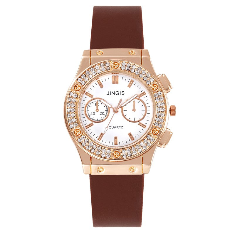 New Women Watches Fashion Silicone Quartz Watch All-Match Men's and Women's Same Diamond Watch Neutral Watch Alloy Student Watch