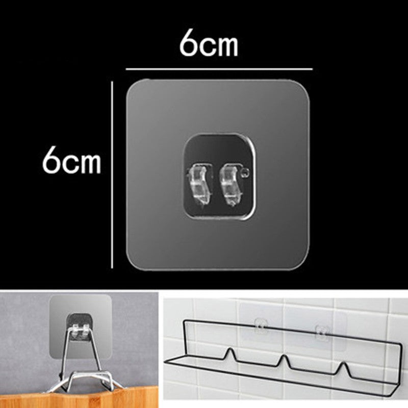Waterproof Strong Adhesive Hook Shelf Sticker for Bathroom Kitchen Wall Shelf Rack Kitchen Sticking Wall Screw Hook Storage rack