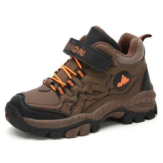 Winter Hiking Shoes Boy Kids Snow Boots Teenagers Children Shoe Walking Climbing Sneakers Leather Waterproof Non-slip Sport Warm