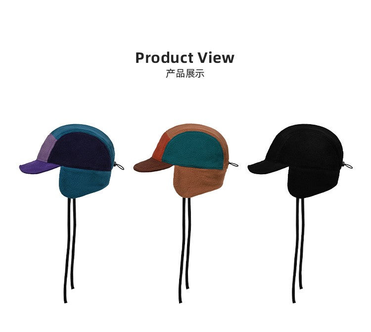Windproof Thermal Fleece Winter Hat Five Panel Fisherman Style Cycling Outdoor Cold Weather Ear Protection for Winter Sports?