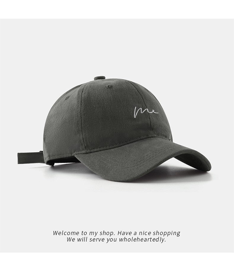 Retro Retro Embroidered Baseball Hat New Big Headed Duck Tongue Hat Letter Fashion Sunshade Hat Women's Adjustable Sports Hat