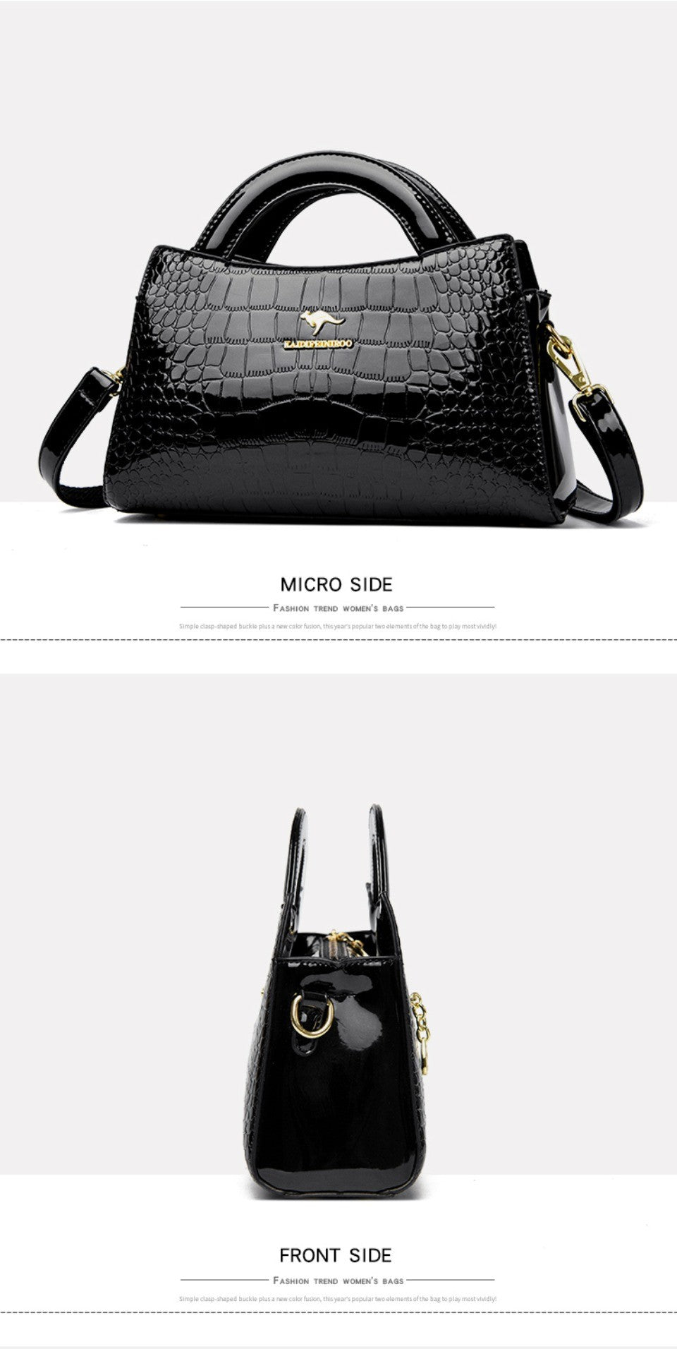 KAIDIFEINIROO Kangaroo Brand Alligator Pu Leather Shoulder Crossbody Bag Clutch Hand Bags for Mother Small Women Handbags New
