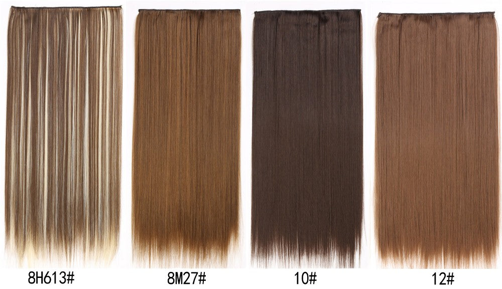 16 Clips in Hair Extensions 24Inchs Long Straight Hairstyle Synthetic Blonde Black Hairpieces Heat Resistant Fake Hair 6Pcs/Set