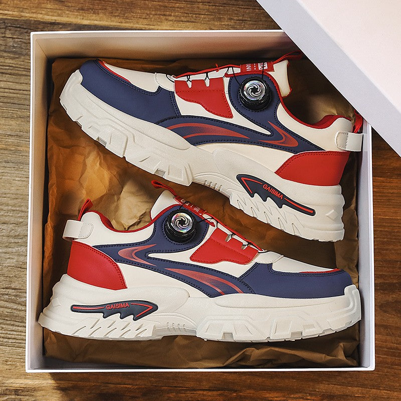 Autumn New Men's Sneakers Versatile High-Top Trendy Thick-Soled Running Shoes Casual Fashion Shoes Suitable for Outdoor Sports