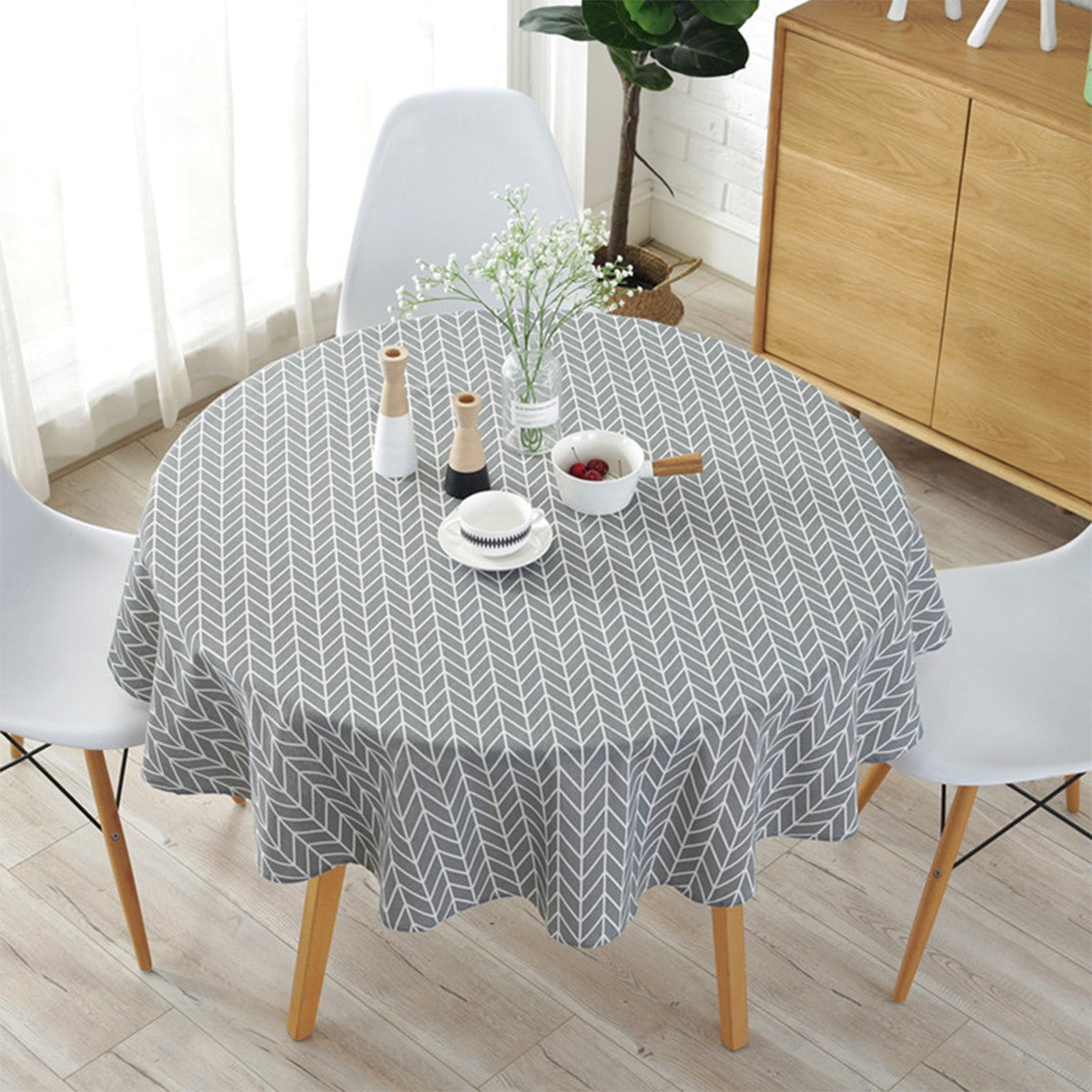 Round Tablecloth 120/150cm Washable Table Cloth Decorative Table Cover Indoor Holiday Home Christmas Party Picnic Dining Room