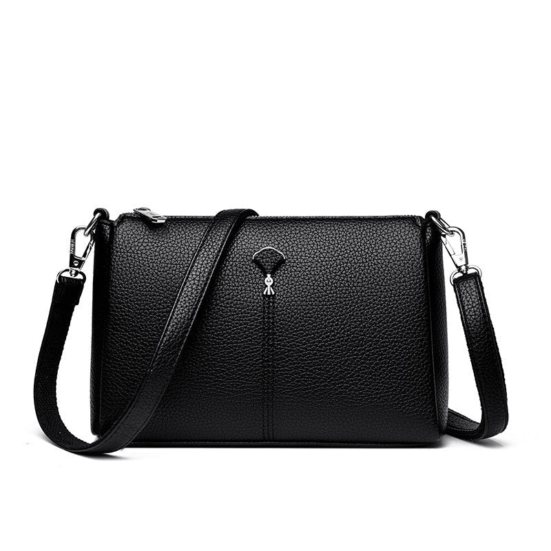 Top Quality Pu Leather Female Crossbody Three Layers Pockrts Bag Elegant Shoulder Bags for Women Casual Purses and Handbags Sac