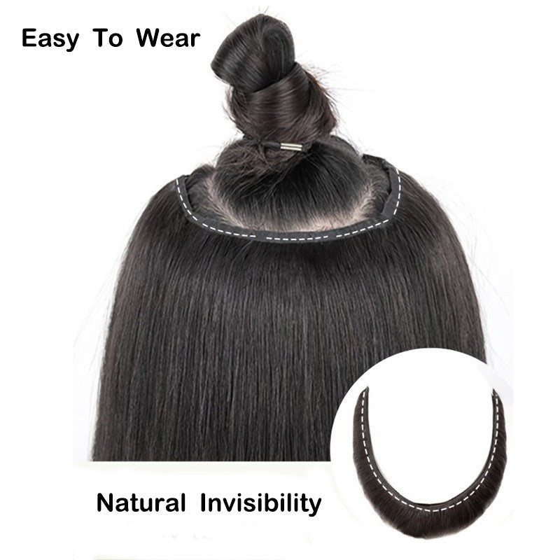 18Inch Synthetic V-shaped Layered Synthetic Long Straight Hair Extension Hairpiece Wig for Women