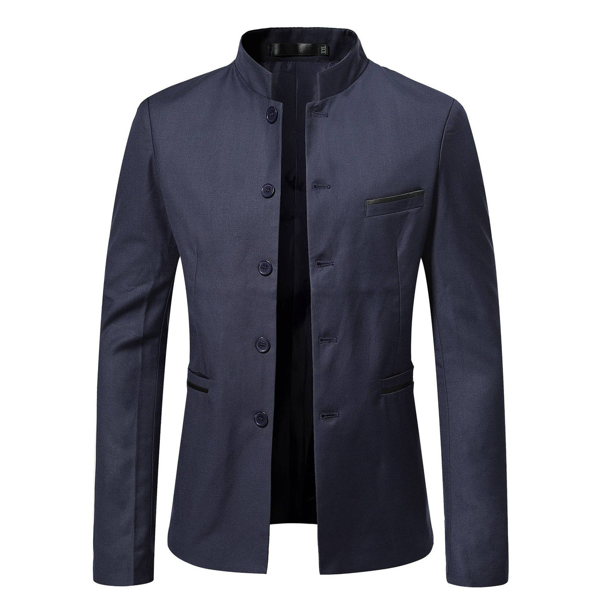 Europe and The United States Solid Color Slim-fit MAO Suit, Men's Autumn and Winter New Fashion Casual Stand Collar Suit Jacket