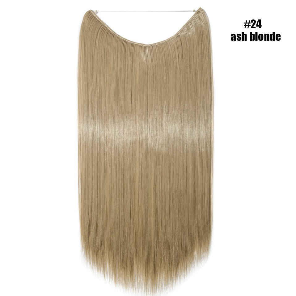 BENEHAIR Synthetic Invisible Wire No Clips In Hair Extensions Secret Fish Line Hairpieces Hair Extensions Fake Hair For Women