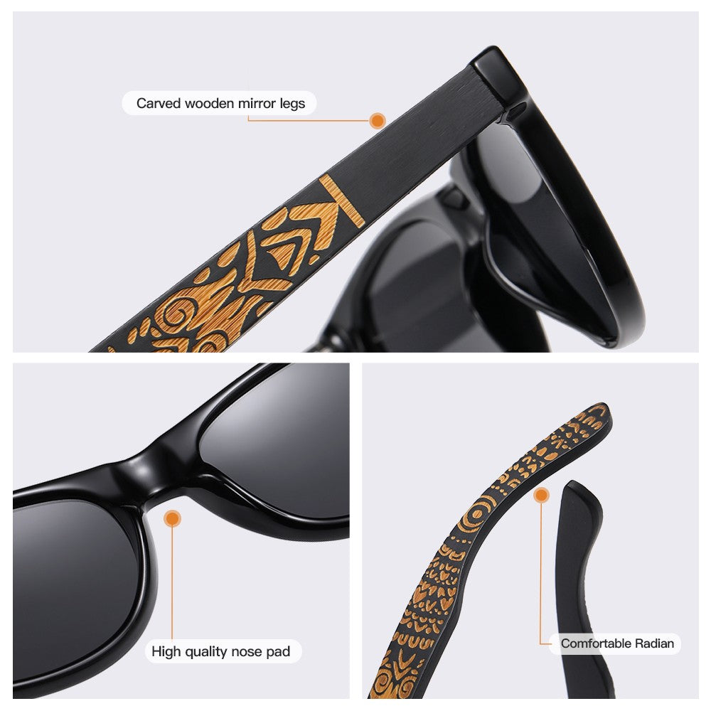 GM Brand Wooden Bamboo Polarized Men's Sunglasses Oval Frame Sun glasses Women Sun glass S5097es Male Oculos de sol Masculino