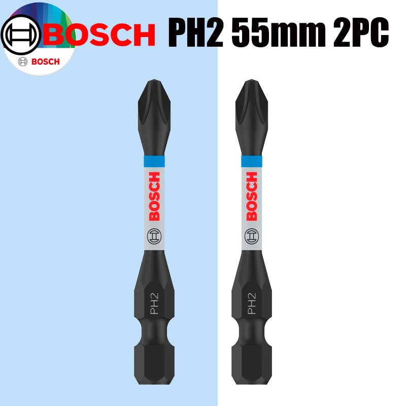 BOSCH Impact Drill Bits PH/PZ 55mm S2 Modified Steel Heat Treatment Process Endurance Tool Attachments Screwdriver Head