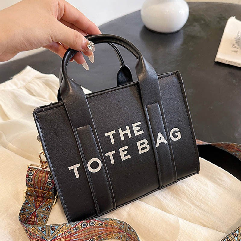 New printed letter tote bag, niche design handbag, European and American fashion crossbody bag, retro shoulder bag