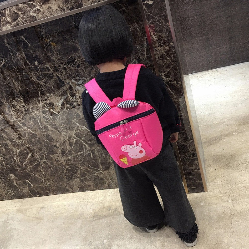 Bear 1-3 Years Old Anti-lost Schoolbag Piggy Cartoon Boys and Girls Kindergarten Primary and Secondary School Backpack