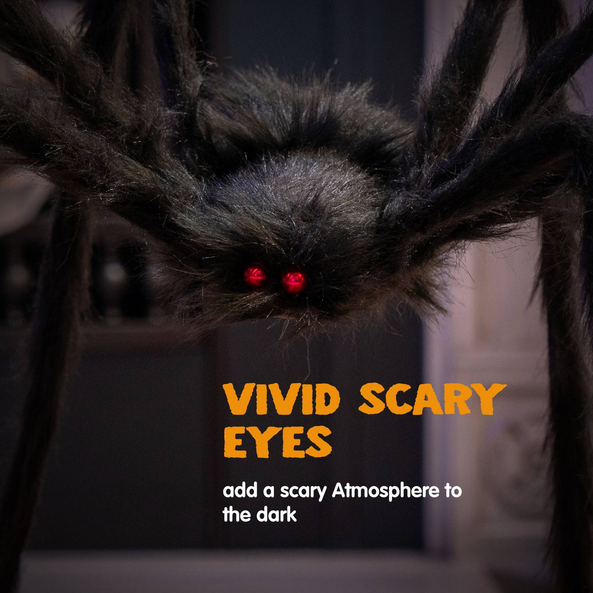 Joyfy 5 ft Light Up Giant Spider Halloween Decorations Scary Spider Halloween Outdoor Party Decorations Props Halloween Yard