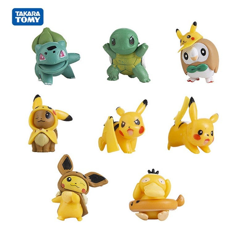 Pokemon Cartoons Anime Figures Toys Snorlax Pikachu Eevee Pocket Monster Figure Doll Model Kids Birthday Gift Bulk Buy Lot