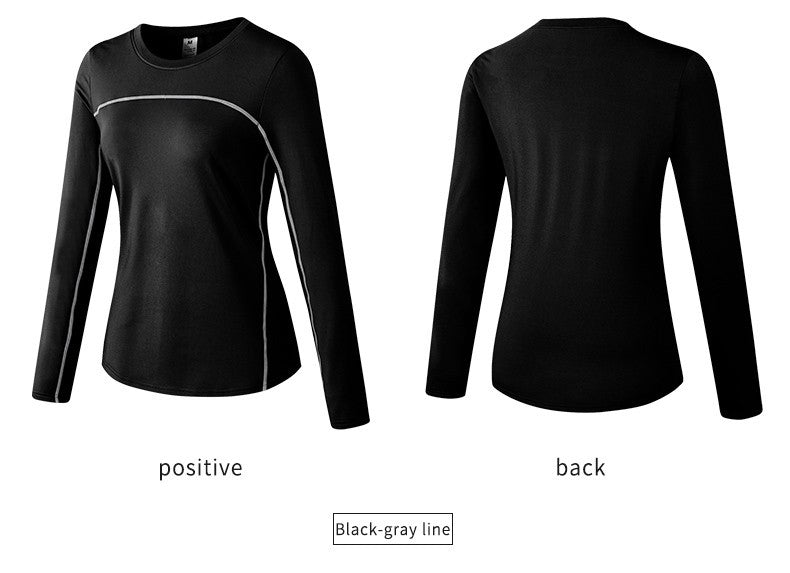 Women's Autumn Winter keep Warm long-sleeved Fitness Running Sports Training Top Slim Quick Dry Stretch Gym Top female Yoga tops