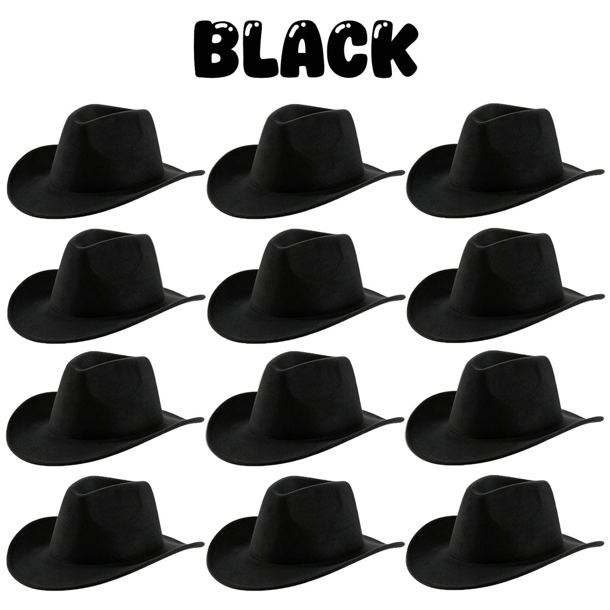 4-24Pcs Western Cowboy Hat for Men Women Adjustable Felt Cowgirl Hats Wide Brim Fedoras Hat for Adult Bachelor Party Costume