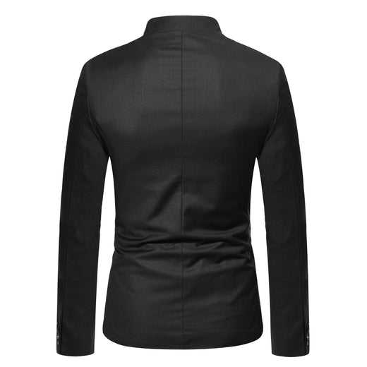 Europe and The United States Solid Color Slim-fit MAO Suit, Men's Autumn and Winter New Fashion Casual Stand Collar Suit Jacket