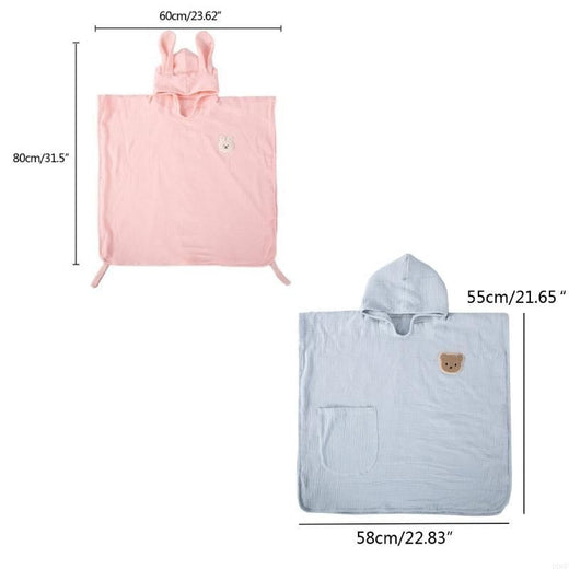 E06F Baby Hooded Bath Towel Ultra-absorbent 4 Layers Soft Cotton Bathrobe Blanket Sleepwear Children Clothing Infant Poncho-