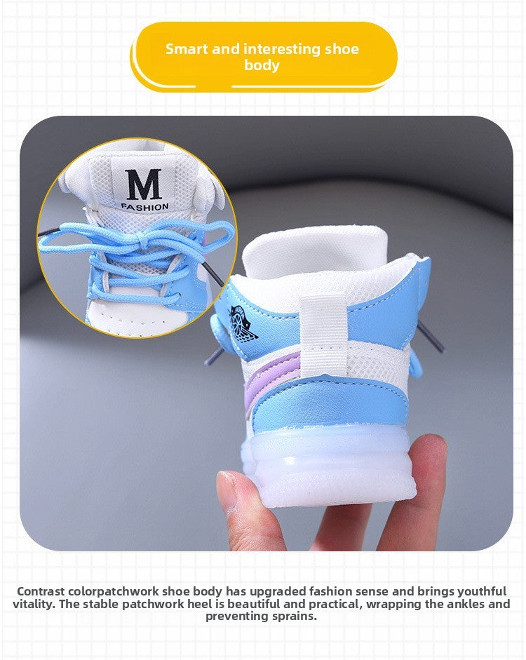 Children Shoe Spring and Autumn Boys Girls Lighted Sneakers Glowing Shoe Soft Soled Breathable Casual Infant Toddler Shoes