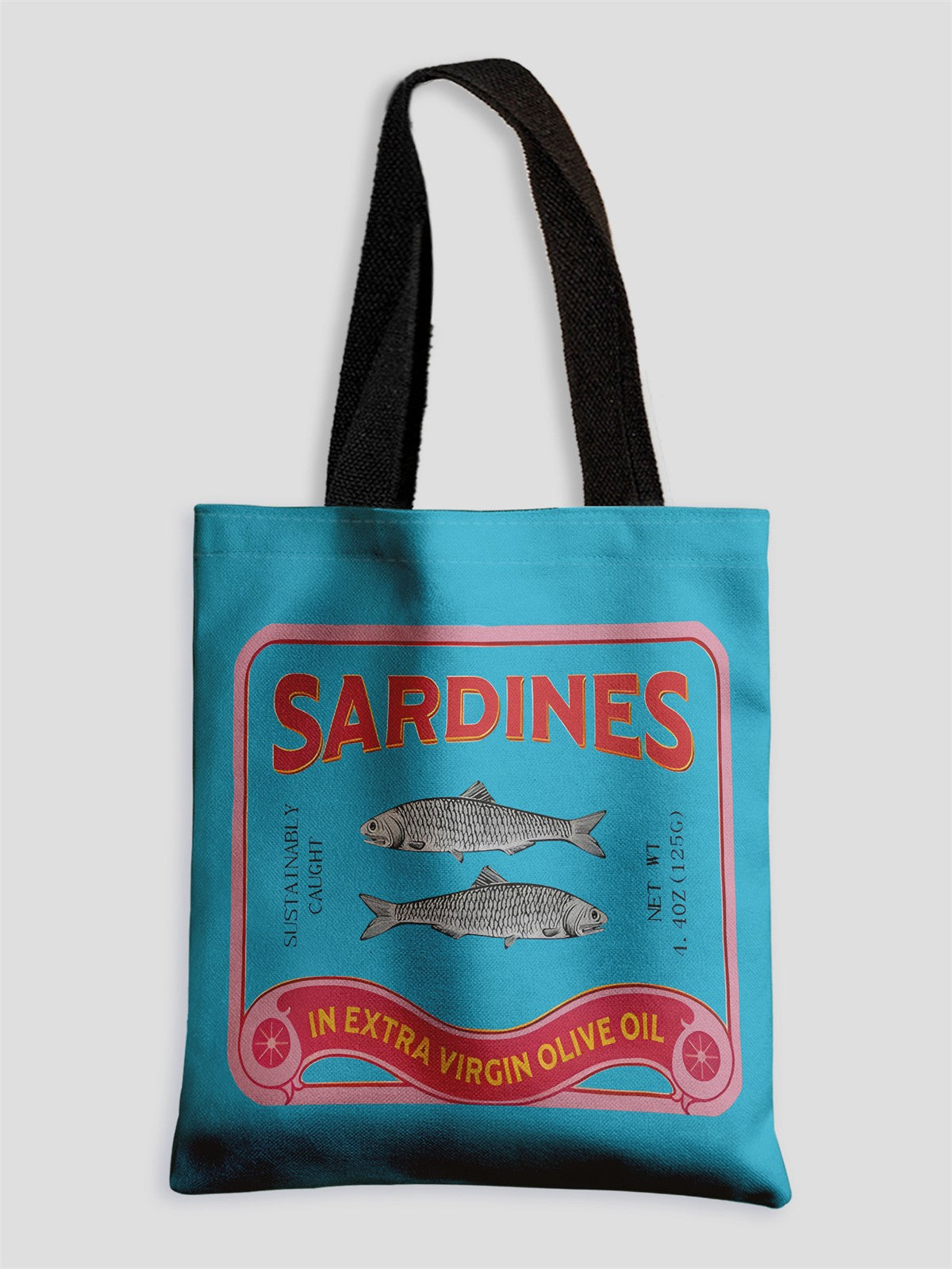 Colorful Trendy Sardines Printe Casual Handbag, Reusable Fashionable Backpack, Multifunctional Tote Bag Polyester Shopping Bag