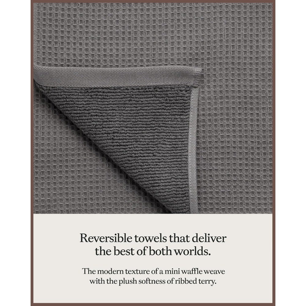 Complete Waffle Bath Bundle - 60% Cotton 40% Viscose from Bamboo - Quick Dry & Ultra-Soft Waffle Weave Bath Towels