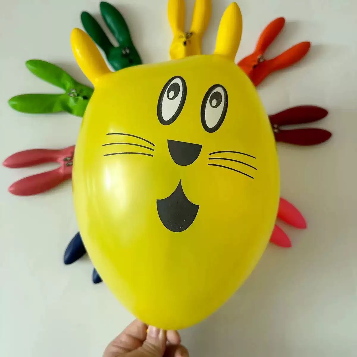 10pcs 12 inch printed latex balloon rabbit shaped children's toy ball cartoon animal balloons birthday decoration
