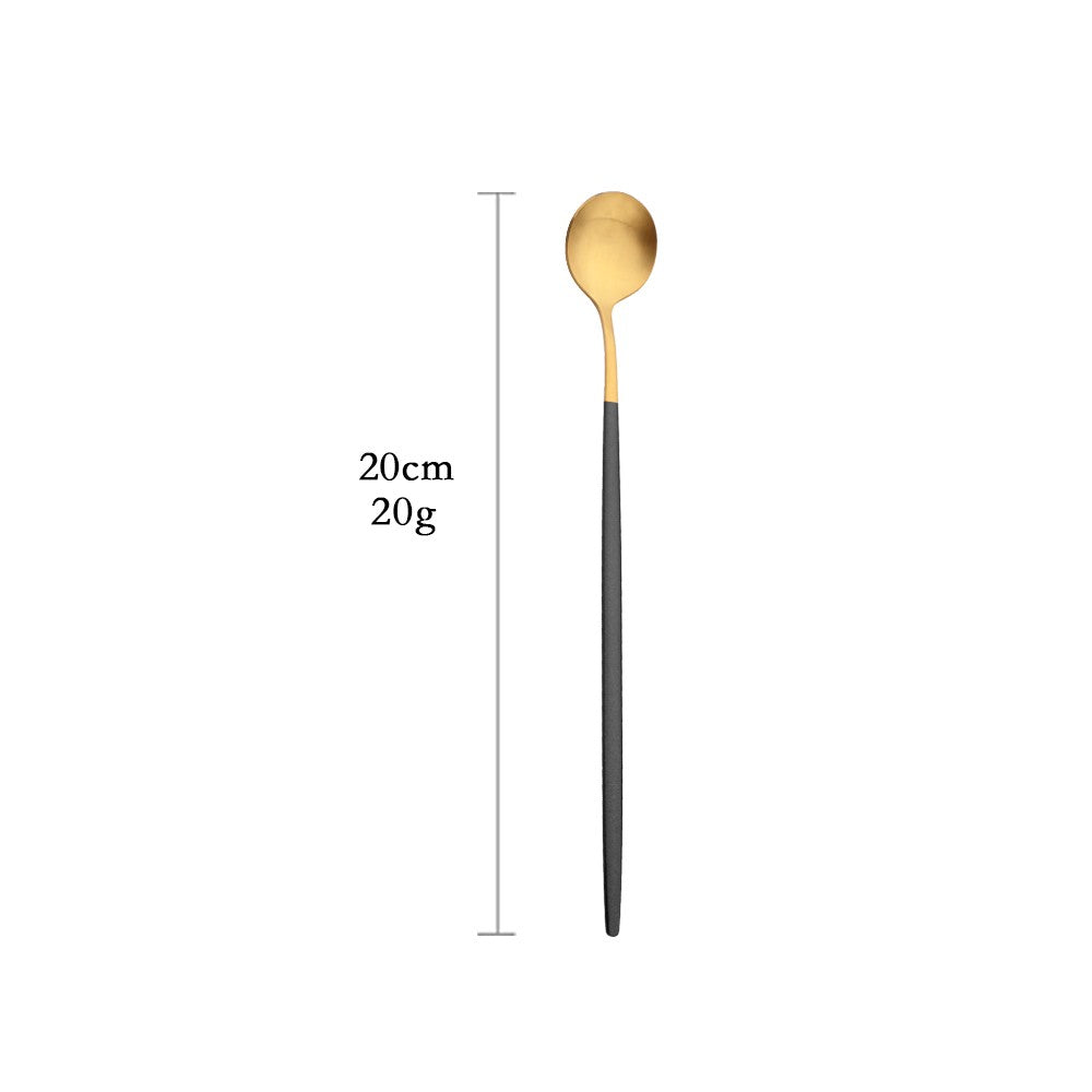 Tableware Stainless Steel Black Gold Flatware Cutlery Set Dinnerware Dinner Knife Coffee Spoon Fork Salad Fork Spoon Silverware