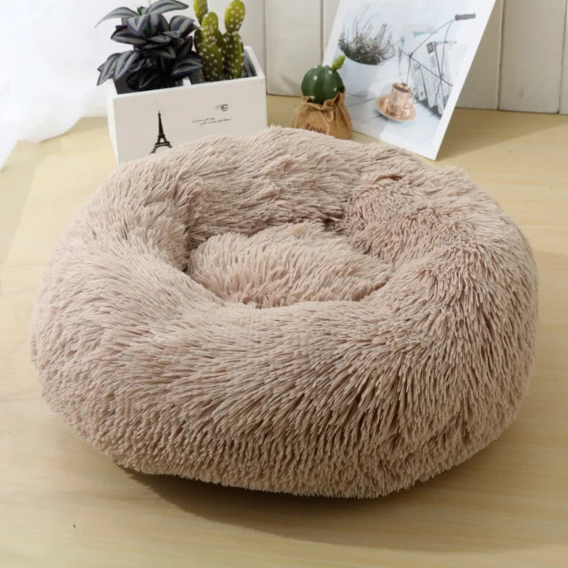 Round Cat Beds House Soft Long Plush Nest Pet Bed For Dogs Basket Pet Products Cushion Mat Animals Sleeping Sofa Suit For Winter