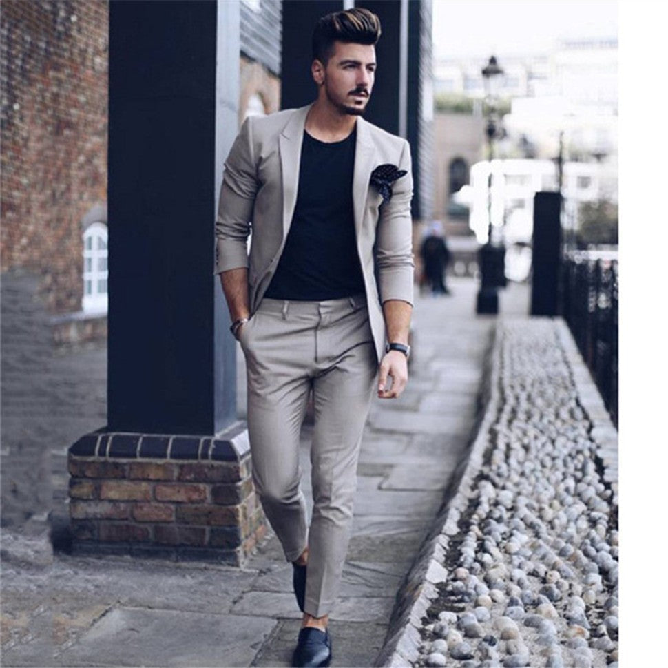 CustomizedFashion Brown Groom Tuxedos Peak Lapel Groomsmen Mens Wedding Dress Excellent Man Jacket Blazer Business Suit(Jacket+P